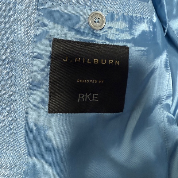 J.Hilburn Light Blue Tailored Men’s Suit – Modern Fit Wedding Business Formal - Picture 8 of 17